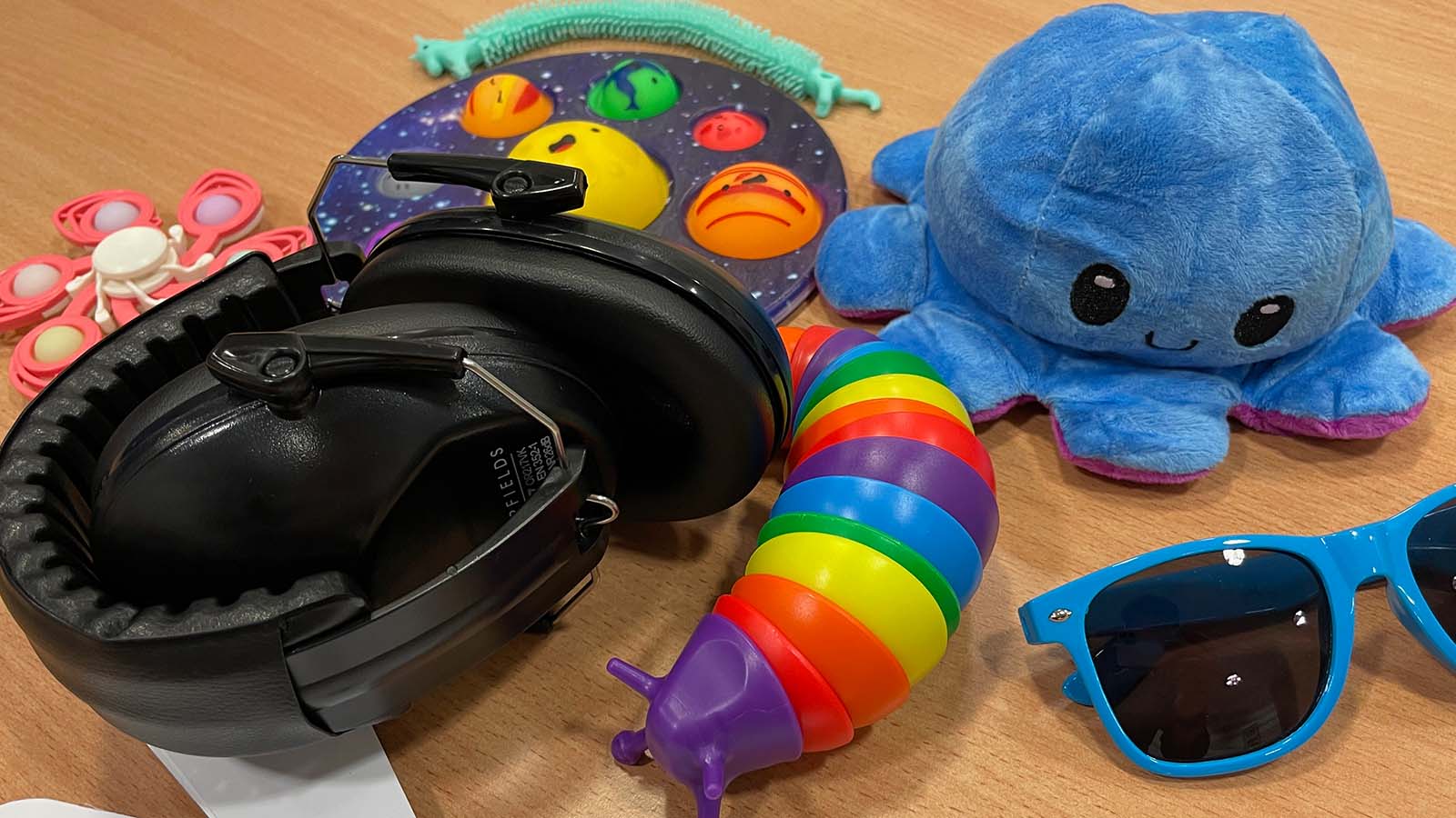 An example of the contents found in the Techniquest sensory bags.